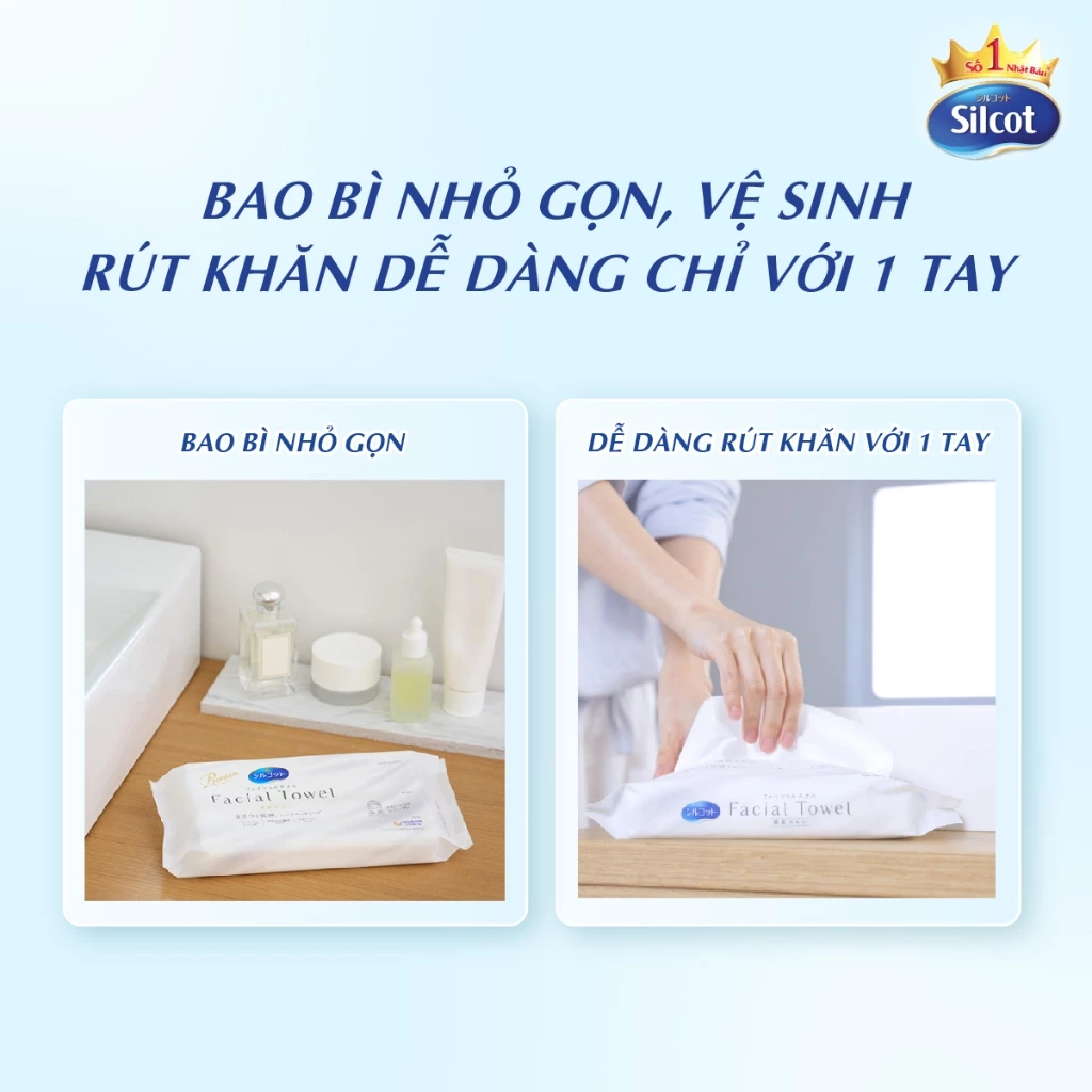  Khăn khô lau mặt Silcot 40 miếng 