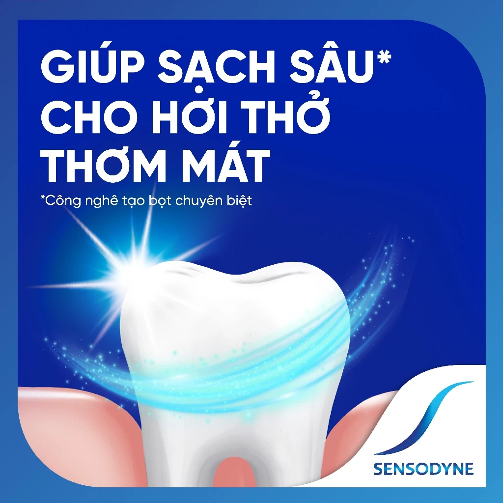  Kem đánh răng SENSODYNE Deep Clean 160g giúp giảm ê buốt hiệu quả, sạch sâu cho hơi thở thơm mát 