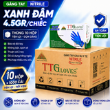  Găng Tay Cao Su Y Tế TTGLOVES Không Bột Nitrile Màu Trắng Siêu Bền 4.5gr (Hộp 100 Chiếc) 