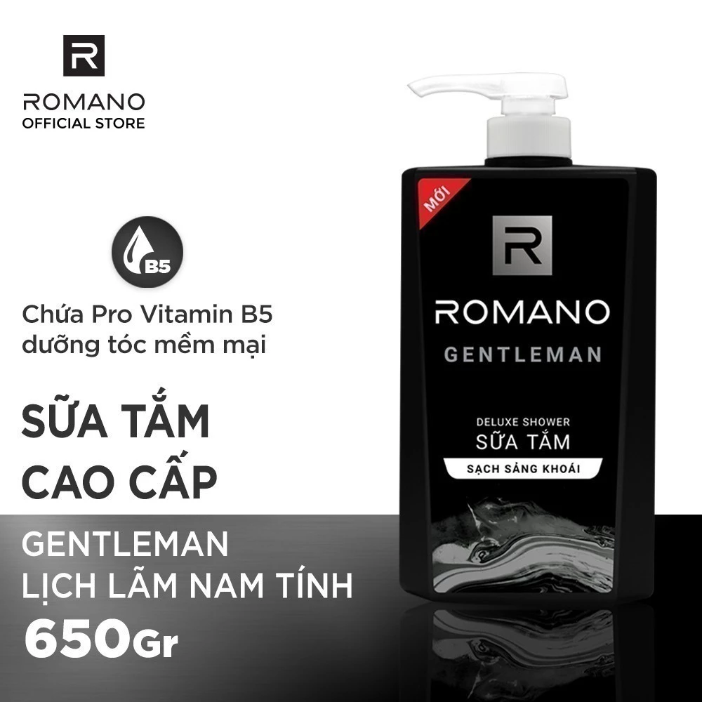  Sữa tắm Romano hương nước hoa Classic/ Attitude/ Force/ Gentleman 650g/chai - 4 mùi hương 