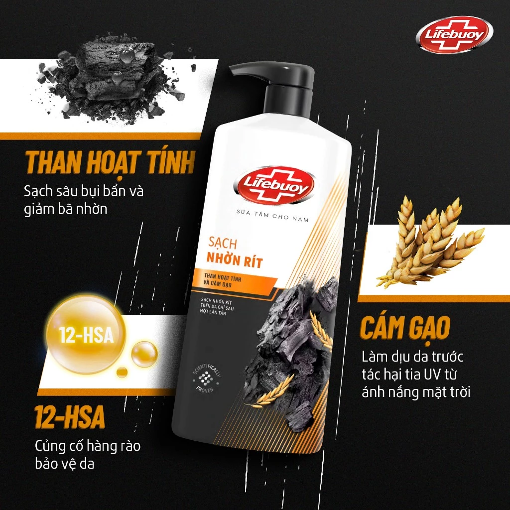  Sữa Tắm Lifebuoy 800gr Detox Và Sạch Sâu Khỏi Bụi Mịn Pm2.5 Detox 100% Từ Thiên Nhiên Diệt Khuẩn 