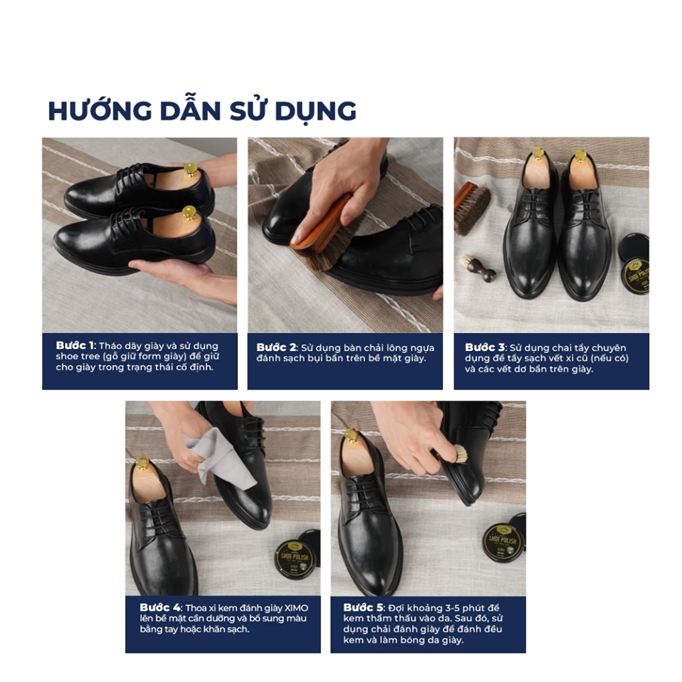  Xi Đánh Giày Sáp Shoe Polish XIMO Đen, Không Màu, Nâu Đủ Màu Phục Hồi Màu Cho Giày Chính Hãng 