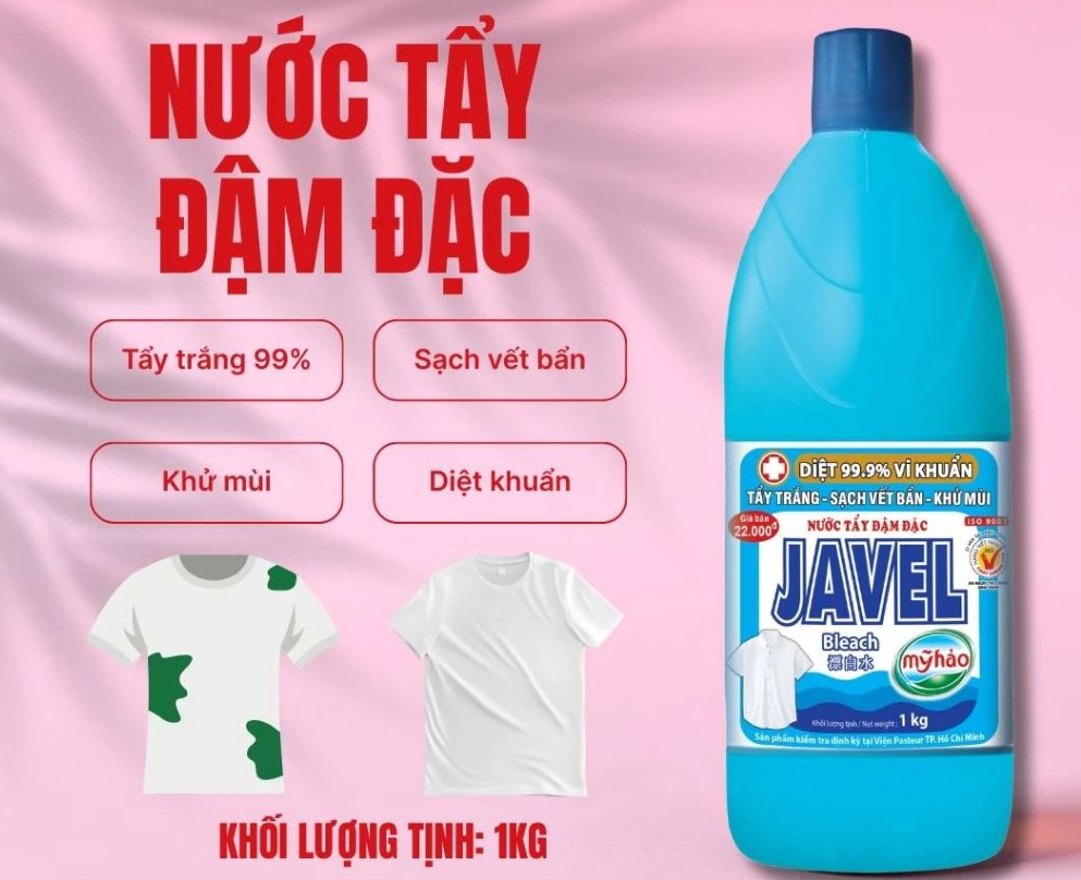  Nước tẩy trắng Mỹ Hảo Javel 300g-550g-1kg 