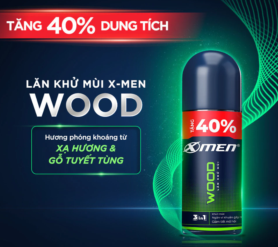  [TĂNG 40% DUNG TÍCH] Lăn khử mùi XMen 70ml/chai Amazon/Vegas/Wood/Fire - Hương Thơm Nam Tính, Khô Thoáng Dài Lâu 
