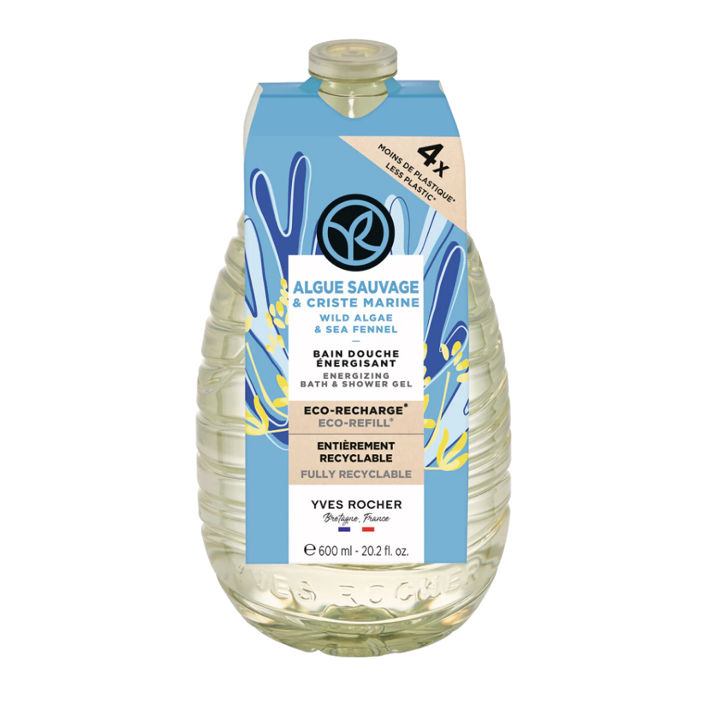  [Eco-Refill] Sữa tắm thiên nhiên không Sulfate Yves Rocher nuôi dưỡng làn da mềm mại 600ml 