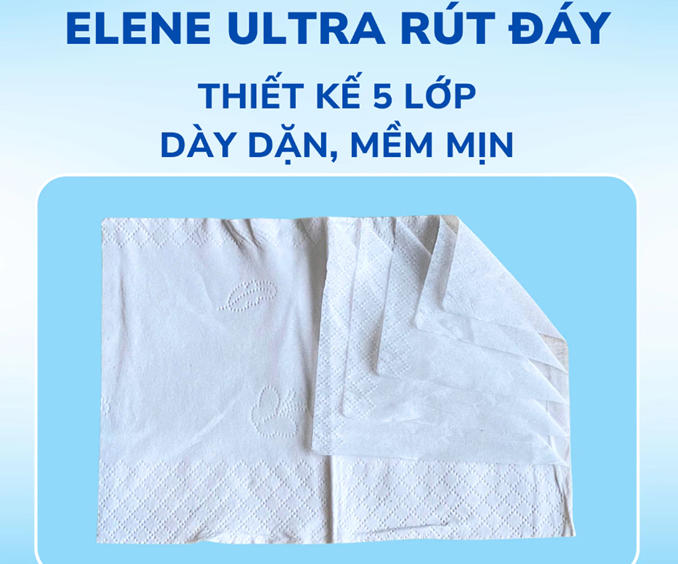  Khăn Giấy Lụa 5 Lớp Rút Elene Ultra Cao Cấp, Mềm Mịn, An Toàn 