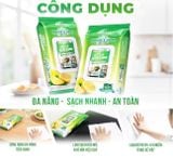  Khăn ướt lau bếp cao cấp Kitchen EcoWipes gói 42 tờ size lớn hương chanh 