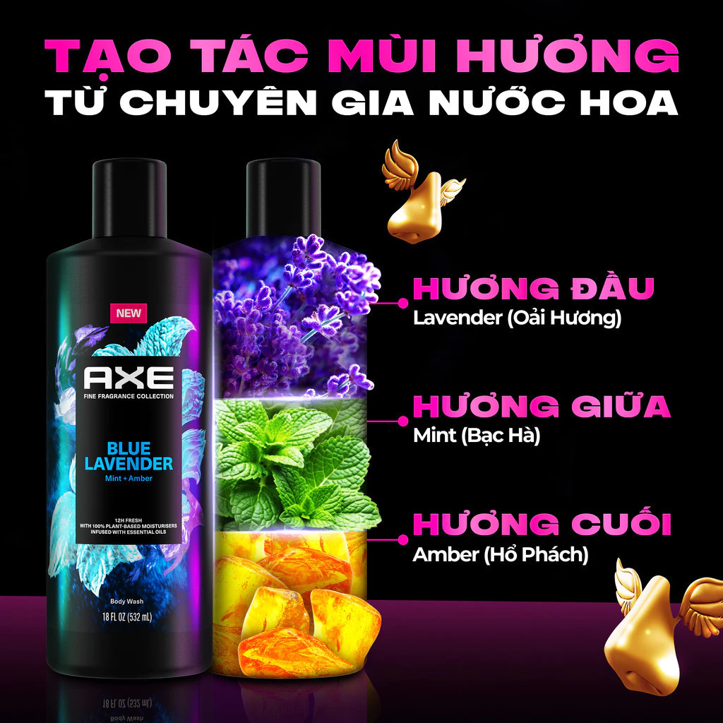  Sữa Tắm Nước Hoa Nam Cao Cấp Axe Thơm Tinh Tế 532ml 