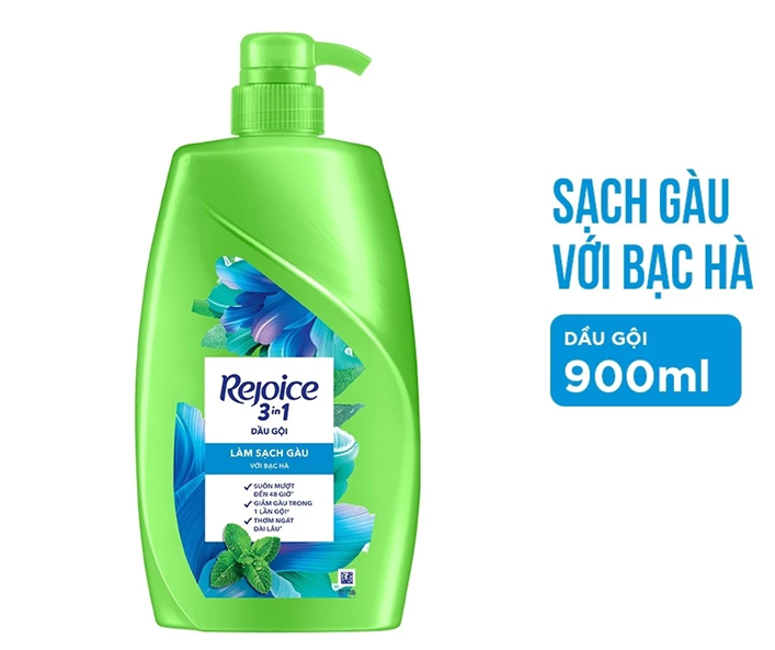  Dầu Gội REJOICE Siêu Mượt / Hoa Hồng Jeju/ Lavender Hàn Quốc/ Giảm Ngứa Da Đầu/ Nước Hoa Mẫu Đơn - Chai 900 ML 