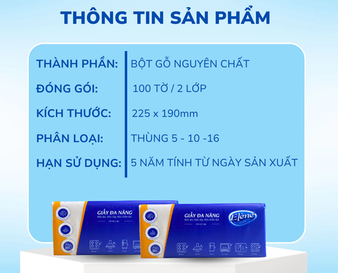  Khăn GIấy Lau Tay Đa Năng Rút Elene 100 Tờ 2 Lớp Thấm Hút Tốt, Tiện Lợi, An Toàn 