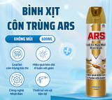  Xịt Ruồi Muỗi Kiến Gián ARS GOLD Diệt Côn Trùng Hiệu Quả – Hương Sakura/Lavender/Không Mùi (300ml–600ml) 