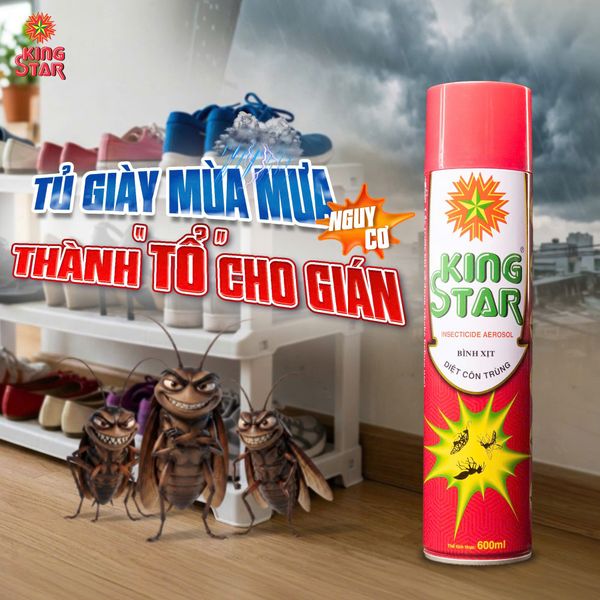  Bình xịt KINGSTAR Diệt Côn Trùng 600ml Không Mùi 