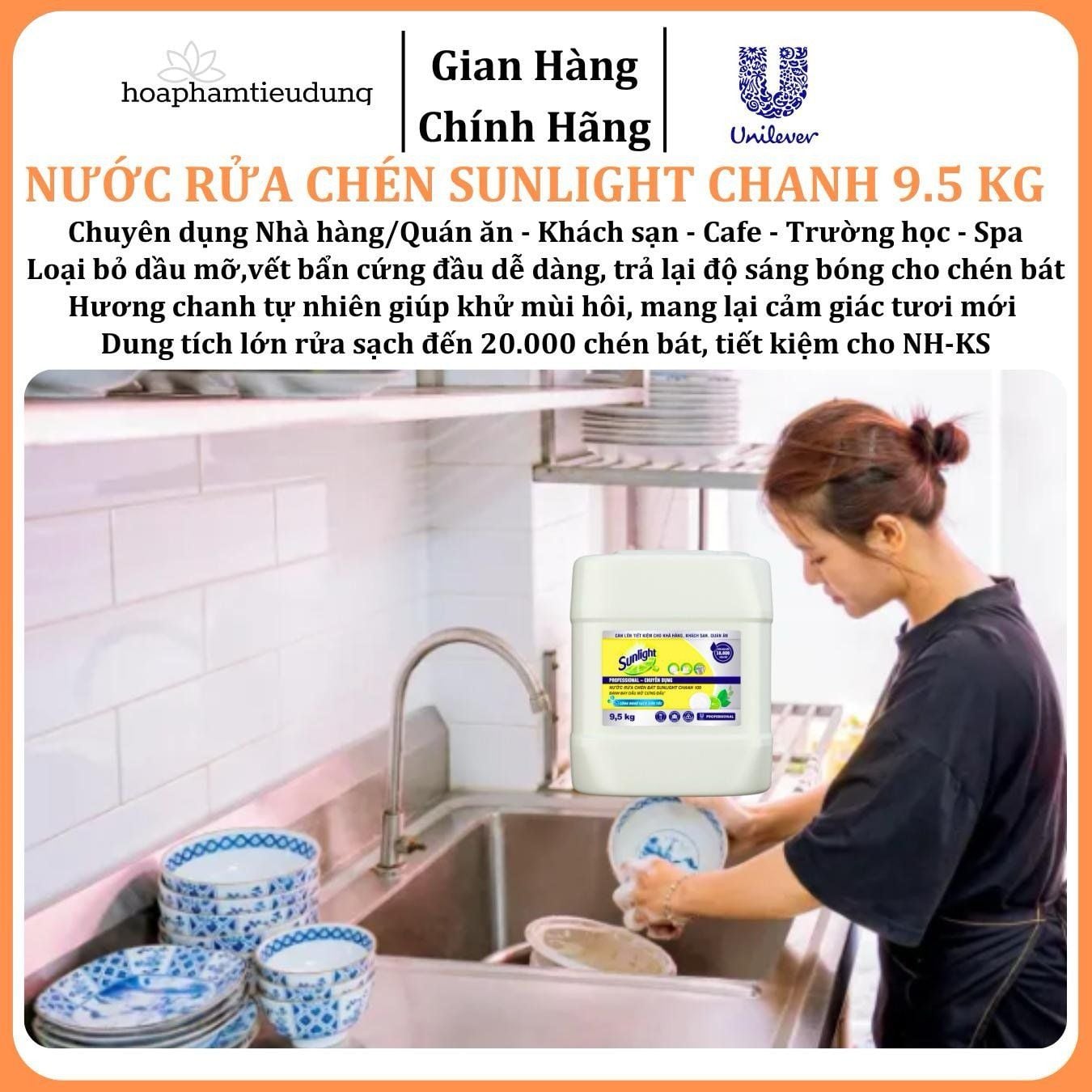  Nước Rửa Chén Sunlight 9.5 Kg 