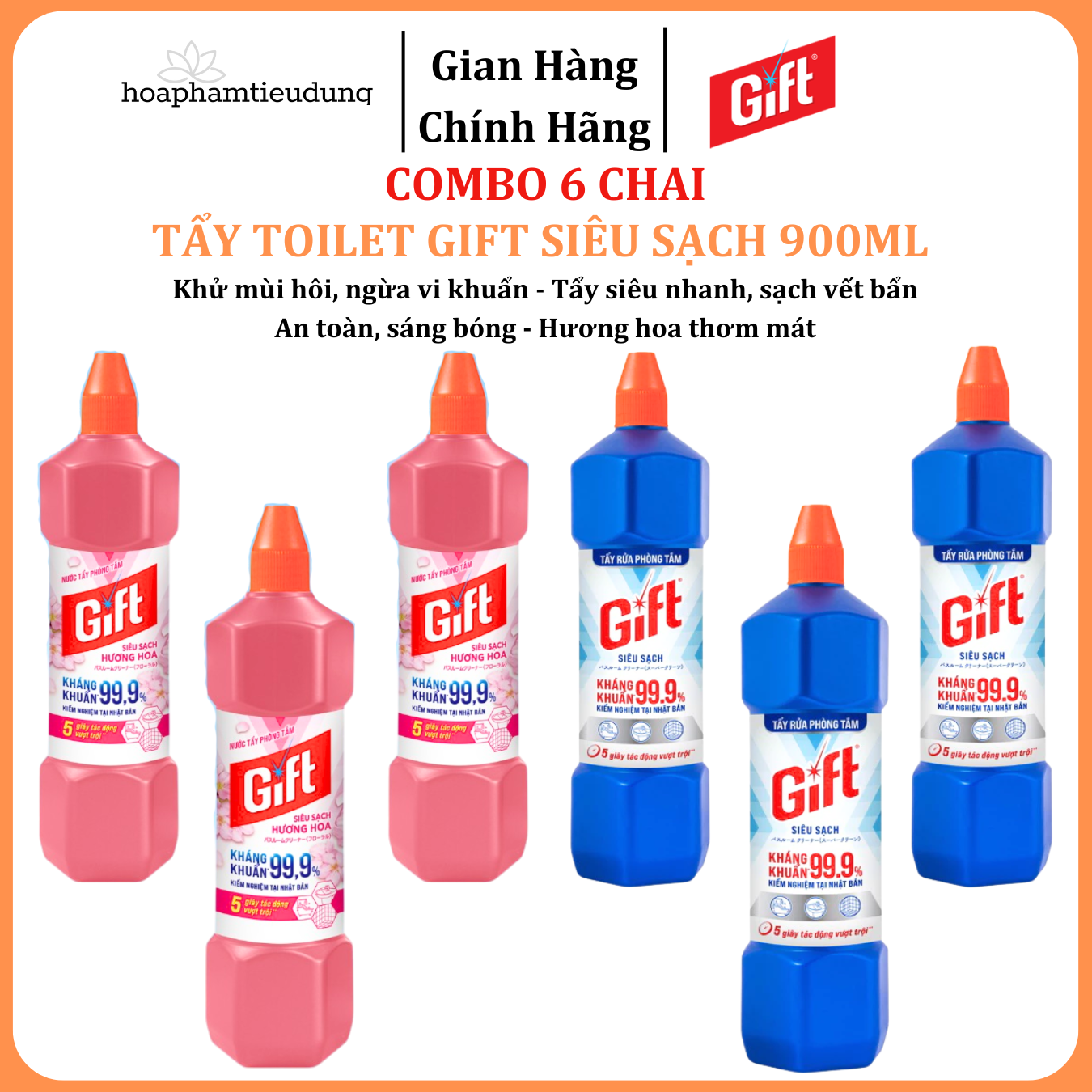  Tẩy toilet/bồn cầu Gift 900ml tiết kiệm tẩy rửa siêu sạch nhà tắm toilet bồn cầu đa năng không mùi 