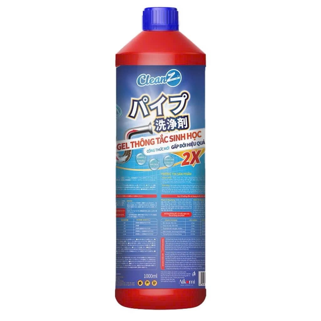  Gel sinh học CleanZ phòng tắc nghẽn, làm sạch đường ống rửa bát, rửa mặt, khử mùi hôi hiệu quả 500-1000ml 
