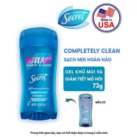  Gel Khử Mùi SECRET 73g, Giảm tiết mồ hôi 72 giờ và dưỡng da săn mịn, nhiều mùi hương 73g - Mỹ 