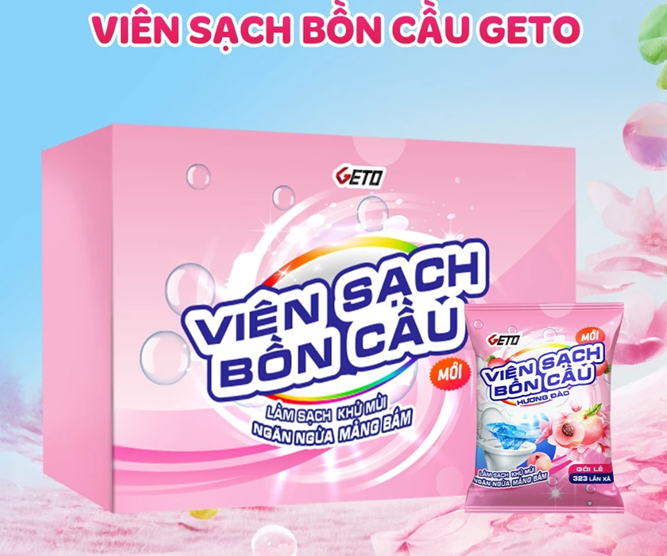  Viên sạch bồn cầu Geto viên thả bồn cầu sạch khuẩn tẩy sạch mảng bám khử mùi diệt vi khuẩn toilet 