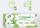  Giấy vệ sinh giấy cuộn cao cấp EcoWipes 3 lớp lốc 10 cuộn có lõi/ không lõi mềm dai thấm hút tốt 