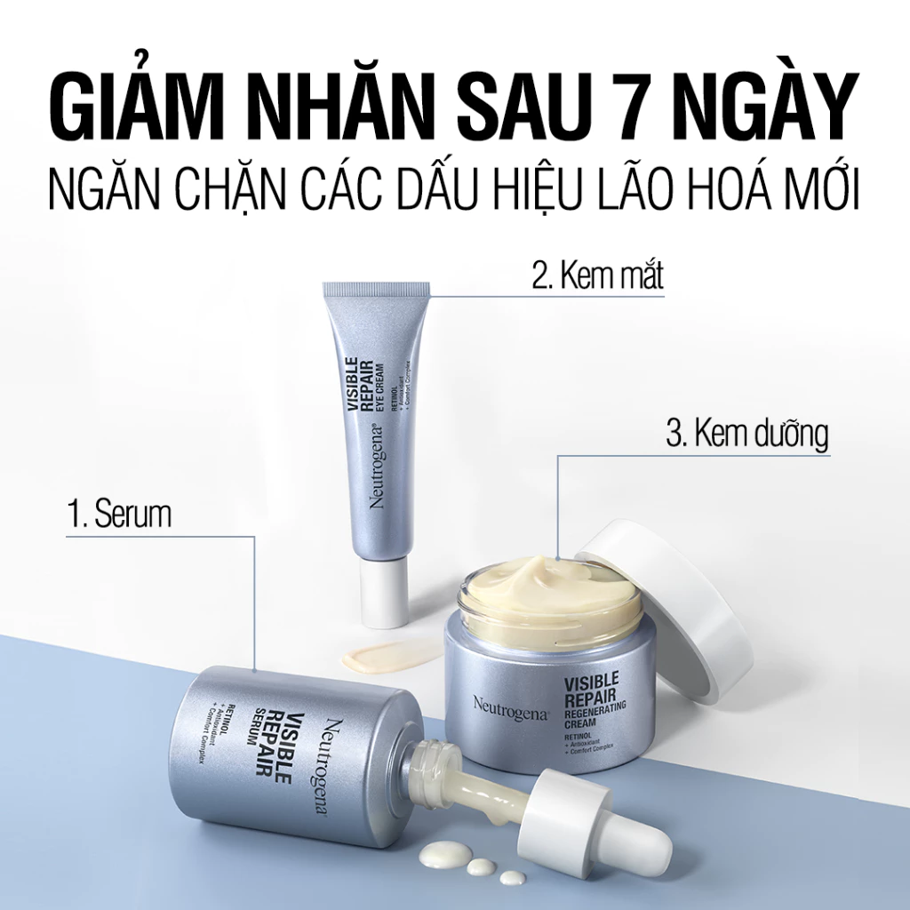 Kem dưỡng Retinol Chống Lão Hóa Giảm Nhăn Neutrogena Visible Repair Regenerating Cream (50g) 