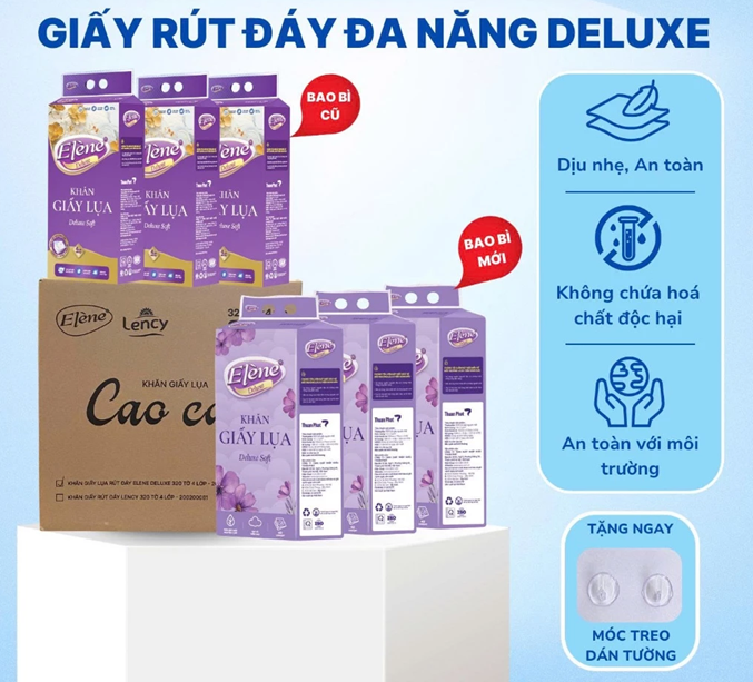  Giấy Rút Đáy Đa Năng Elene 4 Lớp Cao Cấp, Mềm Mịn, An Toàn 