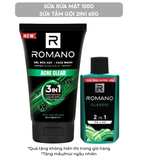  Sữa rửa mặt Romano đa tác dụng dành cho nam giới 100g: Cấp ẩm, Loại bỏ nhờn, Sáng da/Ngừa mụn/Làm sạch sâu 