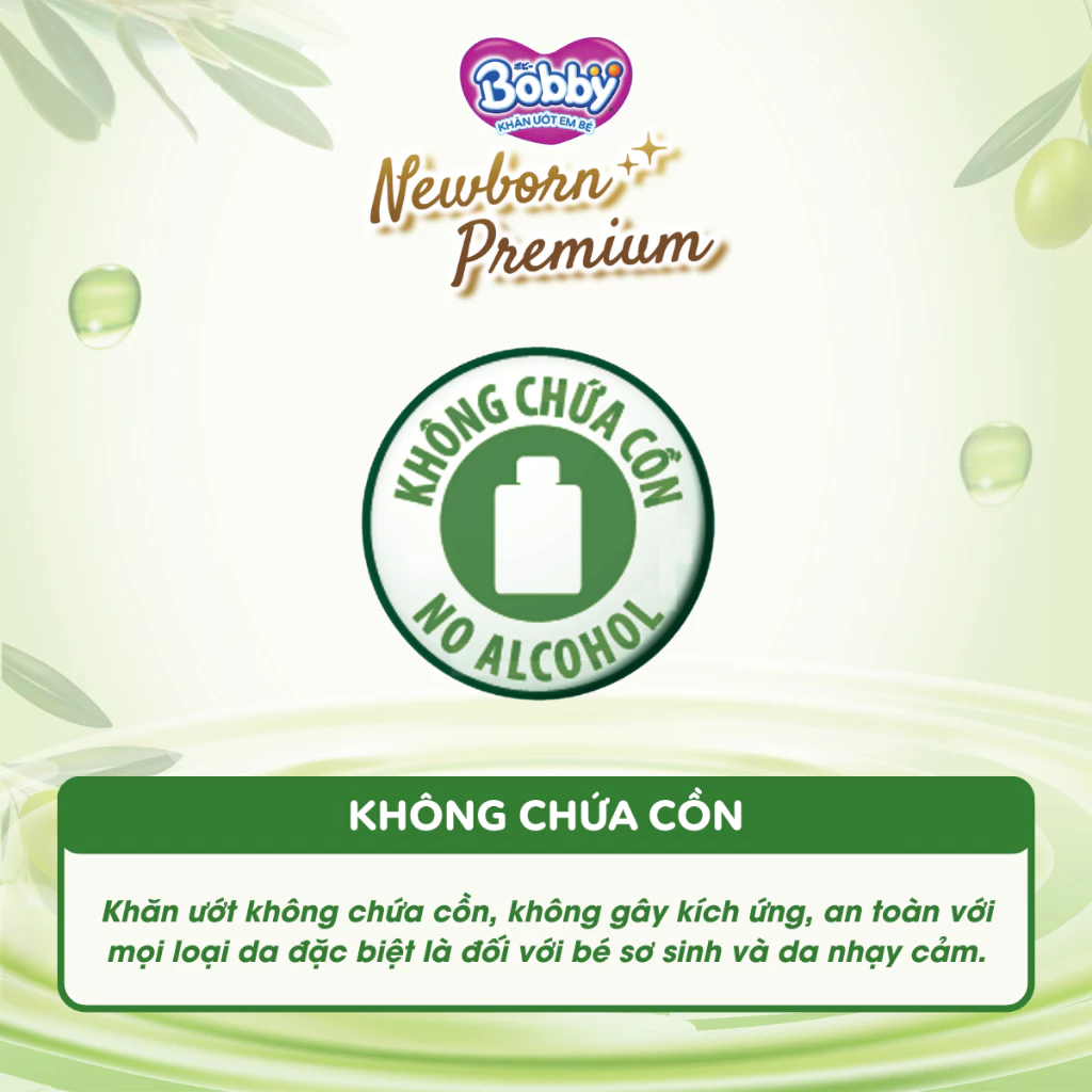  Túi 3 Gói Khăn ướt Bobby Newborn Premium 50 miếng/ gói 