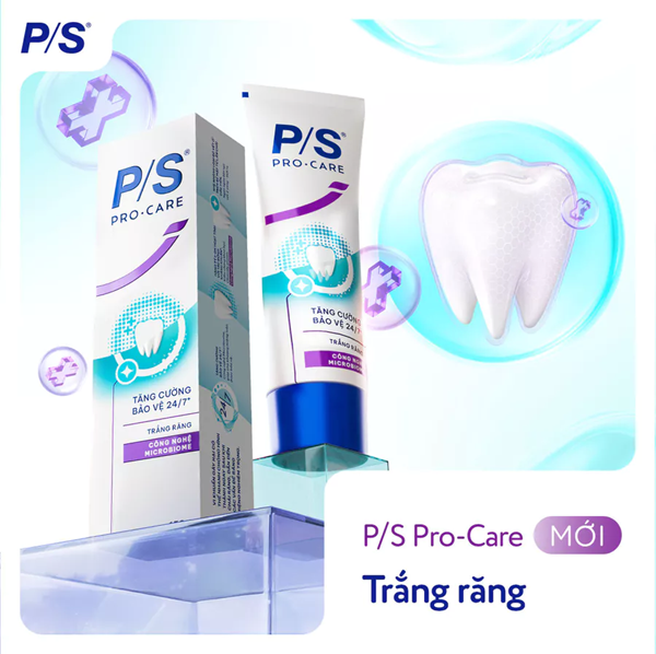  Kem Đánh răng P/S Pro-Care với hàng tỉ ion hoạt tính hỗ trợ lợi khuẩn 150g 
