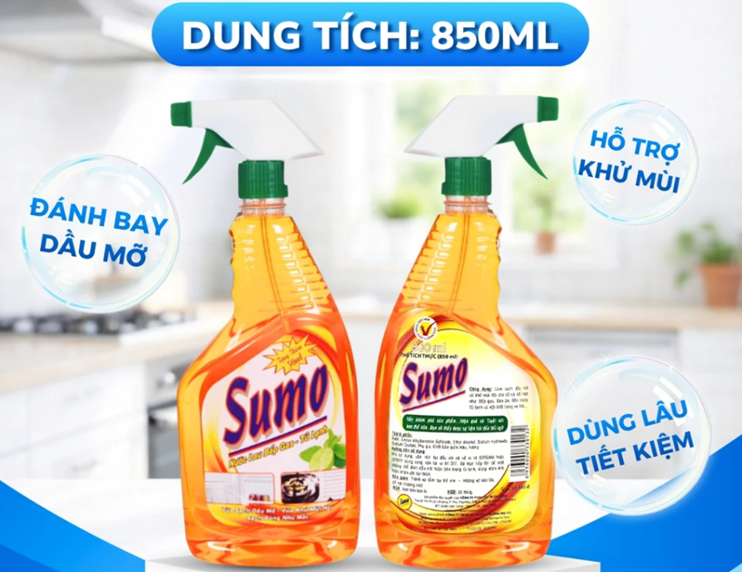  Nước Lau Bếp Và Tủ Lạnh SUMO 850ml Lau Bàn Ăn, Tủ Lạnh, Nước Lau Bếp Ngăn Ngừa Kiến 