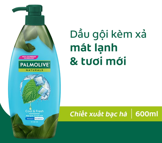  Dầu gội Palmolive kèm xả 2-trong-1 chiết xuất thiên nhiên 600ML 