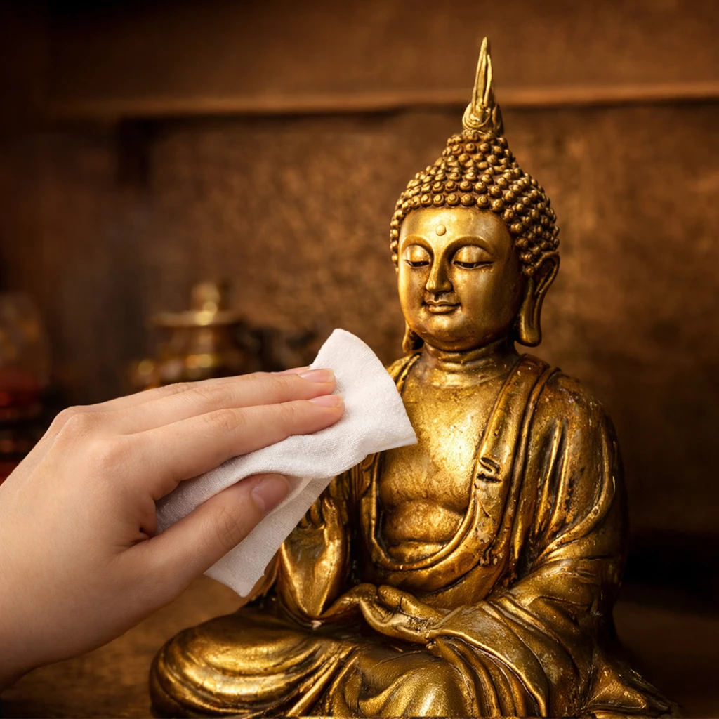  Khăn ướt lau bàn thờ gia tiên hương trầm sáng bóng bề mặt gỗ, Khăn lau bao sái bàn thờ 