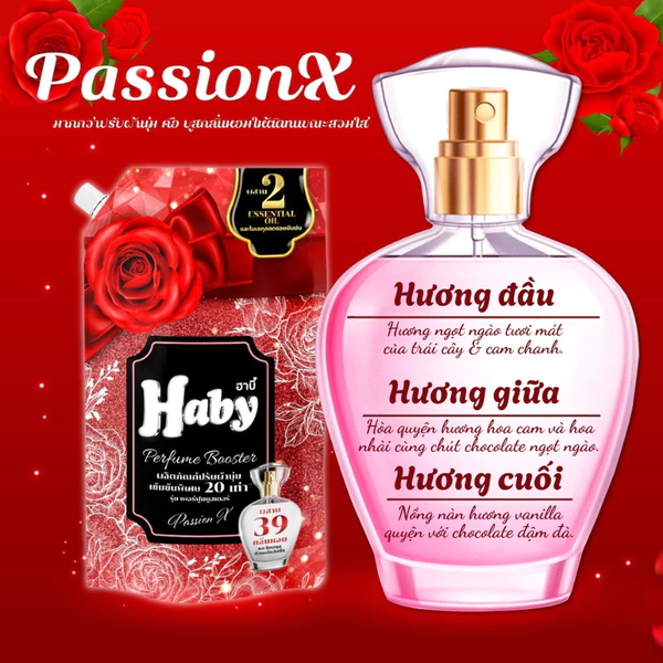  Nước Xả Vải HABY Nội Địa Thái Lan Hương Nước Hoa - Đậm đặc, Lưu hương, Khử mùi ẩm mốc, Mềm vải Dây 12 Gói 