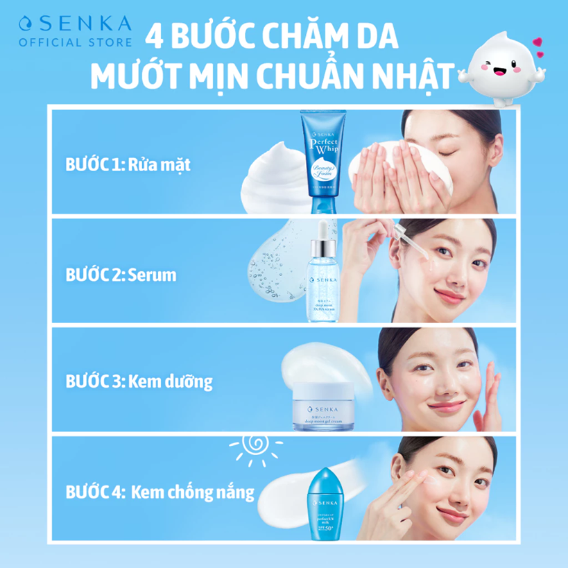  Mặt nạ ngủ cấp ẩm chuyên sâu dạng gel Senka Deep moist Gel Cream 50g 