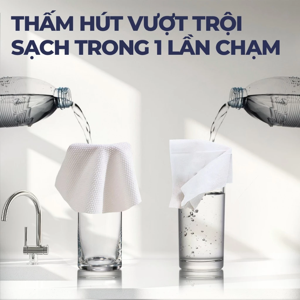  Khăn khô lau bếp F5 Clean 300 tờ lau sạch mọi vết bẩn, không để lại sơ vải, tiện dụng, an toàn cho da tay 