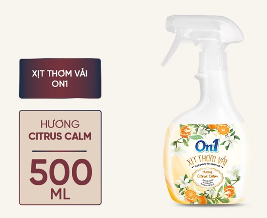  Xịt thơm vải On1 500ml, xịt khử mùi và làm thơm vải loại bỏ nhanh mùi hôi khó chịu trên quần áo & vải vóc, giữ hương lâu 