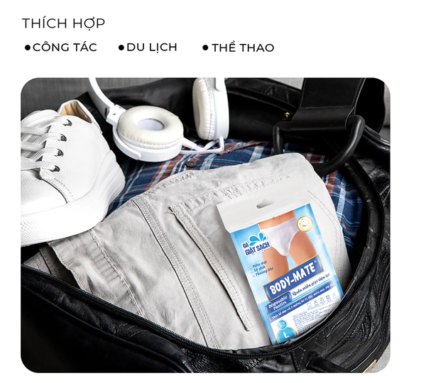  Quần Lót Miễn Giặt Tiện Lợi BODY-MATE Nam, 5 Cái/Bao - Quần Lót Nam 
