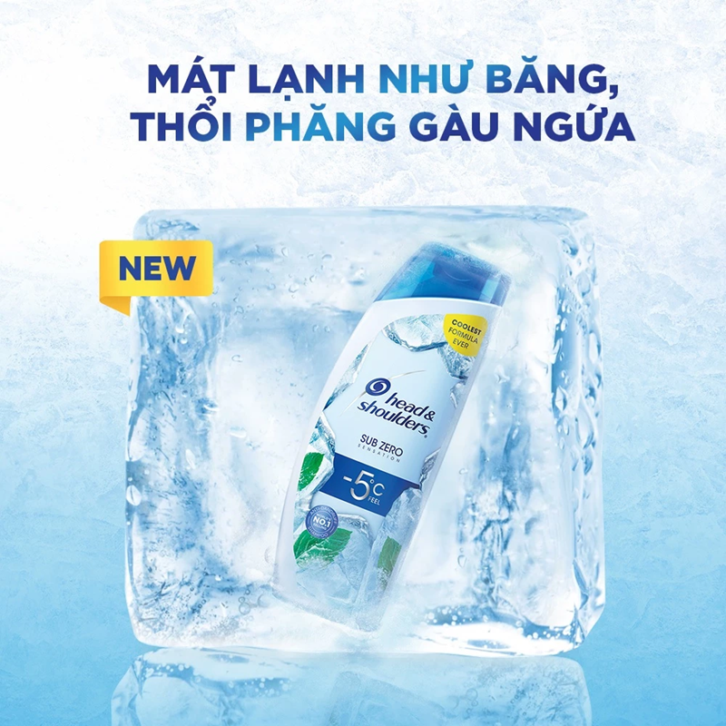  Dầu Gội Sạch Gàu HEAD & SHOULDERS Sub Zero Băng Lạnh - Chai 800 ml 