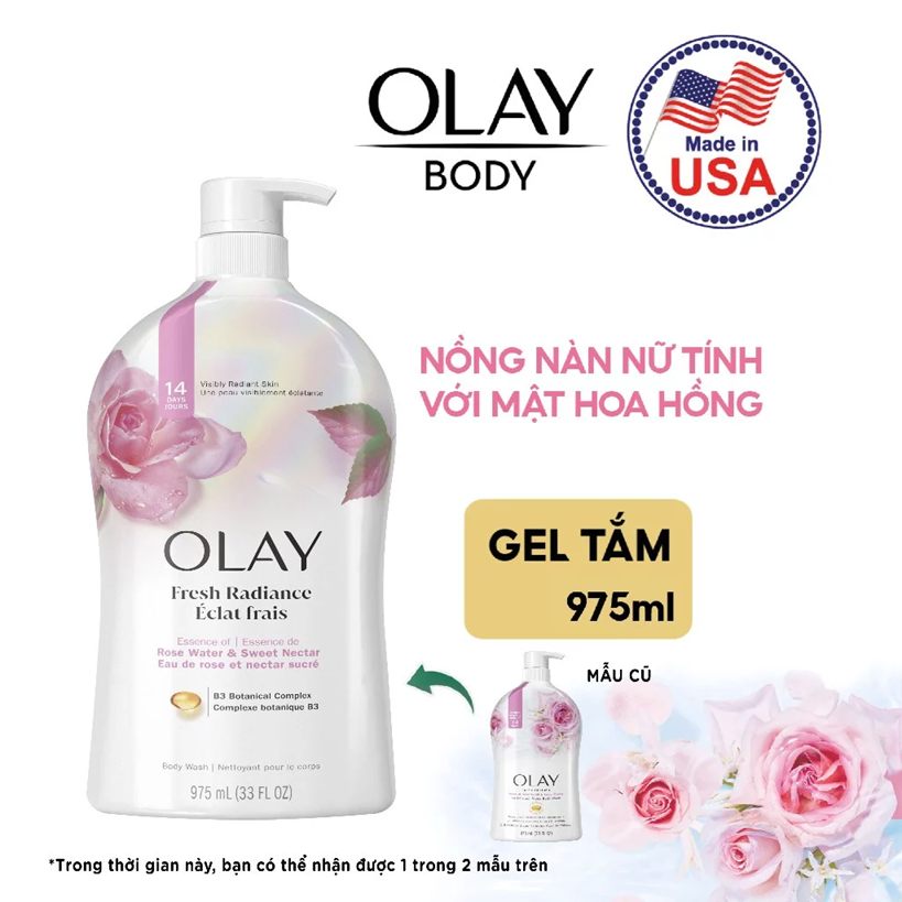  Sữa tắm OLAY dưỡng da 975ml nhiều mùi hương, cải thiện da sáng khỏe sau 14 ngày - Mỹ 