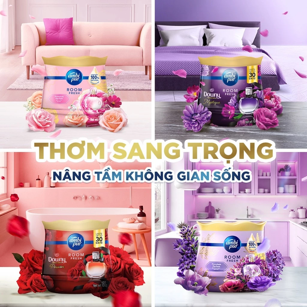  Sáp Thơm Phòng AMBI PUR Hương Nước Hoa Cao Cấp Nhiều Mùi Hương Hộp 180g 