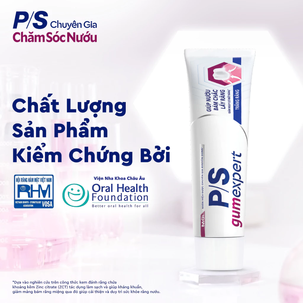  Kem đánh răng P/S Chuyên gia Chăm sóc nướu 100g giúp nướu khỏe, răng chắc, nụ cười trắng sáng 