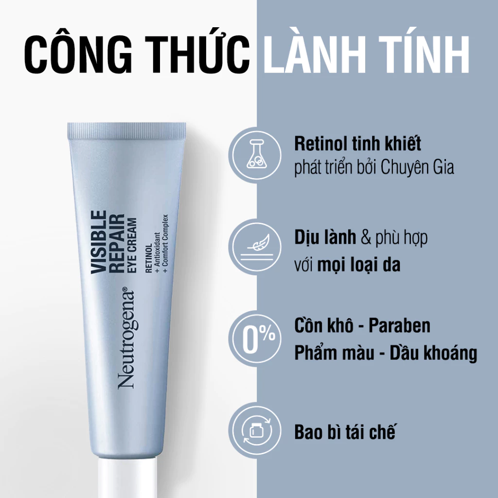  Kem mắt Retinol Chống Lão Hóa Giảm Nhăn Neutrogena Visible Repair Eye Cream (15g) 