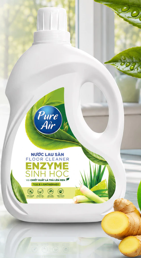  Nước Lau Sàn Enzyme Sinh Học Pure Air 1.1-2.3L Hỗ Trợ Làm Sạch Khử Mùi, Mang Lại Không Gian Sạch Sẽ, Thoáng Mát 