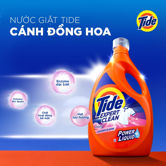  Chai Nước Giặt TIDE Mỹ Giặt Sạch Trắng Sáng/ Cánh Đồng Hoa Size 0.86KG-2.67KG 