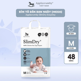  Bỉm tã dán ngày Applecrumby Slimdry Easyday Tape size NB - XL thoải mái và êm ái cho bé 