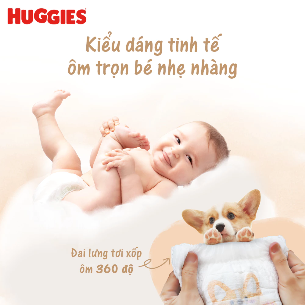  Tã quần Huggies Gentle Soft - Corgi M54/L40/XL34/XXL22 miếng êm mềm chiết xuất bơ hạt mỡ 