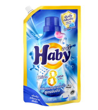  Nước giặt đậm đặc HABY ULTRAWASH 8in1 Nội địa Thái Lan  - Sạch sâu, thơm lâu 700h, công nghệ Microfresh Túi 700ml 