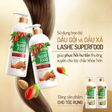  Dầu Xả LASHE SUPERFOOD Ngăn Gãy Rụng Tóc / Phục Hồi Hư Tổn 170G & 550G 