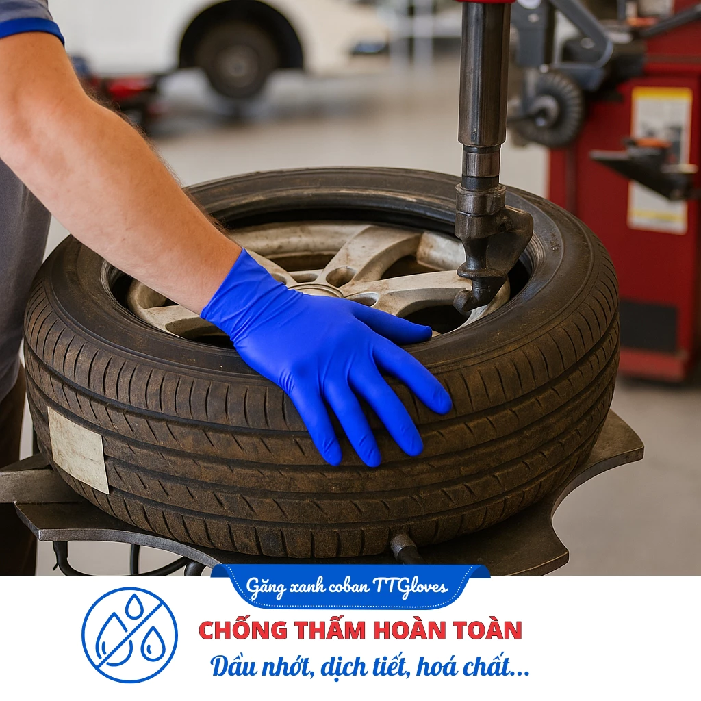  Găng Tay Cao Su Y Tế TTGLOVES Không Bột Nitrile Màu Xanh Coban Siêu Bền 4.5gr (Hộp 100 Chiếc) 