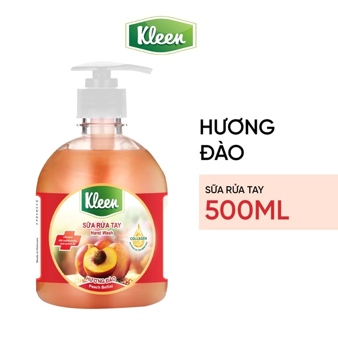  Sữa rửa tay Kleen Làm sạch Giúp kháng khuẩn Giúp dưỡng ẩm 500ml 