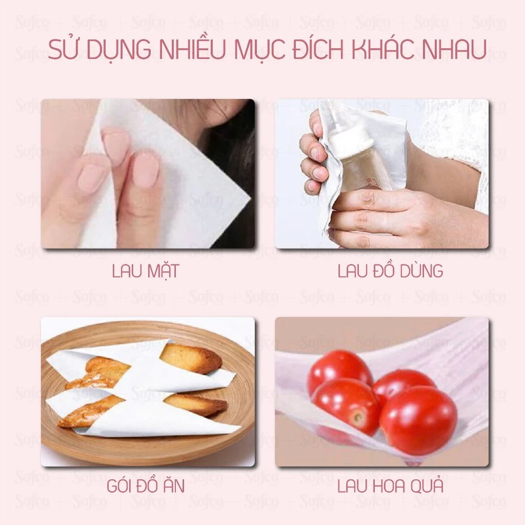  Giấy Rút Treo Tường 4 Lớp Sofco Cao Cấp Thấm Hút Tốt 1000 Tờ/Bịch Tặng 3 Móc Treo 