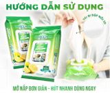  Khăn ướt lau bếp cao cấp Kitchen EcoWipes gói 42 tờ size lớn hương chanh 